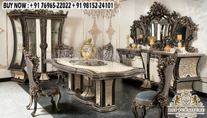 Juego de mesa de comedor de madera Sagwan de lujo Juego de mesa de comedor de estilo clásico para comedor Comprar juego de mesa de comedor de madera de teca de 6 plazas - Product Image 2