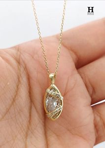 Pendentif en diamant marquise de luxe, bijoux en diamant cultivé en laboratoire/naturel en gros, fournisseur OEM/ODM - Product Image 4