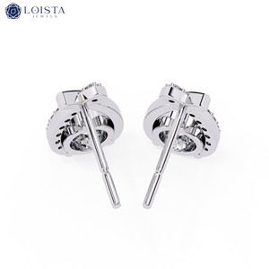 Lab Grown Diamond Round Brilient Cut For Engagement <b>Earring</b> With IGI certified Women's Luxury Jewelry - Product Image 2