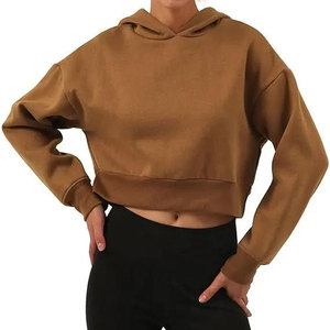 Sweat-shirt décontracté personnalisé pour femme, à manches longues, uni, léger, coupe ample, avec poche, sans cordon - Product Image 1