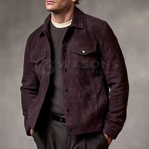 Heritage <b>Men</b> <b>Trucker</b> <b>Jacket</b> Front Vintage Inspired Breathable Quick Dry Genuine Leather 100% Cotton Soft Durable Everyday Street - Product Image 2