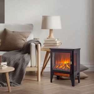 Estufa Eléctrica Independiente de 17 Pulgadas con Efecto de Llama 3D, Color Negro - Product Image 6