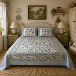 Premium Classic Pigment Printed 200TC 100% Cotton King Size (90x108") 3-Piece <b>Bedding</b> Set <b>Super</b> <b>Soft</b> Breathable Durable Summer - Product Image 5