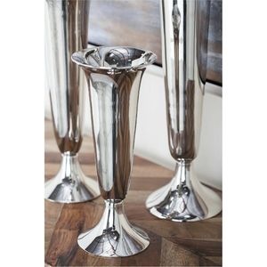 Durable Unbreakable Aluminum Metal <b>Vases</b> Elegant Silver Tapered Flower <b>Vase</b> <b>Set</b> for Hotel Restaurant Wedding Centerpiece Decor - Product Image 6