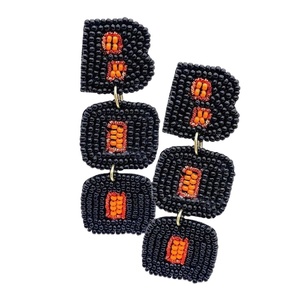 Elegant Beaded Embroidery Drop Earrings in Handmade Fancy Design for Stylish Trendy Multi-Color Unisex - Product Image 1