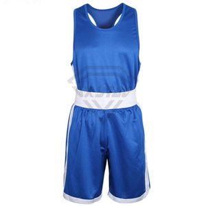 Ensemble de débardeur et short de boxe noir pour hommes, vêtements de sport respirants et élastiques, équipement de protection, style à enfiler, couleur unie, taille adulte - Product Image 5