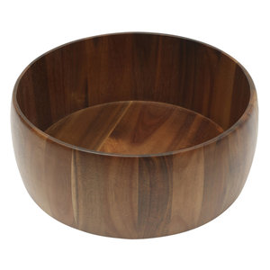 Bol de service rond en bois avec logo personnalisé, écologique, pour hôtel, resort et café - Product Image 5