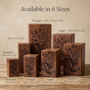 Personalized Baby & PET American Style Wooden <b>Memorial</b> Urn Engraved Book Design Eco-Friendly Durable Ashes Keepsake <b>Box</b> - Product Image 5