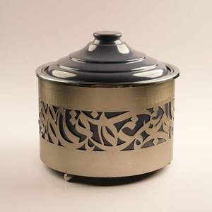 Food <b>Warmer</b> <b>Buffet</b> Hotpot Casseroles Steel Pot With Lid Twisted Metal Wire Stand With Tealight for Hotel Home Party Serving Food - Product Image 2