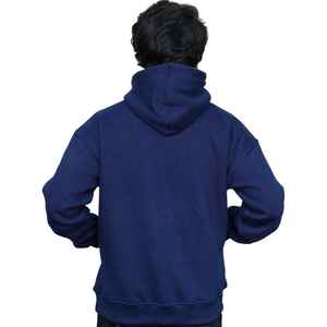 Sudadera con capucha para hombre de algodón y elastano, personalizada con estampado, tejida, estilo vintage, lavada, azul marino, con cremallera completa, oversize - Product Image 4