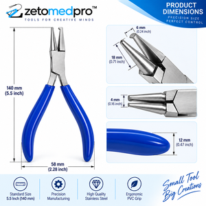 Alicates para Enrollar Alambre, Herramienta Manual de 5.5 Pulgadas, Acero Inoxidable, Empuñadura de PVC, Color Plateado Personalizado, Herramienta para Engastar Joyas ZETOMEDPRO ZM-J-641 - Product Image 5