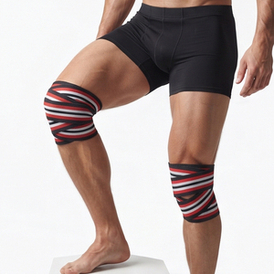 Bandes de genou élastiques réglables pour la force athlétique, bandages de soutien professionnels pour l'haltérophilie, bandes de genou pour pompes, unisexe - Product Image 2