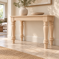 Pied de table en bois massif, pied de meuble en bois, style traditionnel, base carrée, support pour chaise et table, installation facile, utilisation à domicile ou au bureau