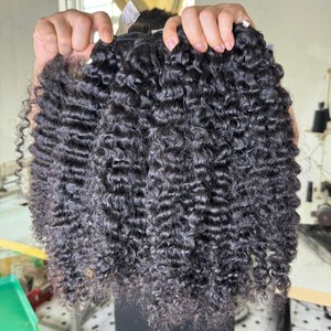 15A vietnamita negro birmano rizado cabello crudo vendedores de cabello vietnamita cutícula cruda Abrazilianman paquetes de cabello de Qhair - Product Image 2