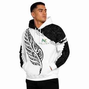 Sudadera con Capucha Personalizada para Hombre, Estampado Tribal Maorí con Plumas, Estilo Urbano de Invierno, Hip Hop, Chaqueta de Forro Polar Oversize, Sudadera Informal - Product Image 1