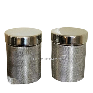 Boîte en fer galvanisé et bois, forme carrée, pour la conservation du thé, du sucre et du café, pour la maison, l'hôtel, la cuisine, le stockage des aliments. - Product Image 5