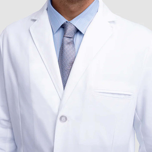 Blouse de laboratoire unisexe à col à revers et fermeture boutonnée pour usage hospitalier, prix raisonnable, vêtement d'extérieur pour médecin - Product Image 3
