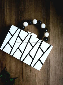 Best Quality Wood-Look Resin <b>Clutch</b> Classic Fashion India Handbag/Shoulder Bag for <b>Wedding</b> Parties Made Metal Material for - Product Image 5