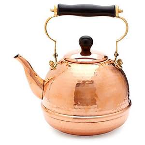 Théière en cuivre artisanale avec poignée en bois décorative pour une utilisation luxueuse à la maison et à l'hôtel - Product Image 2