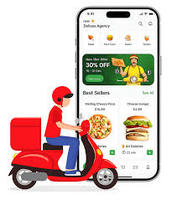 Desarrollo de Aplicaciones de Entrega de Comida Personalizadas en India, Seguimiento en Tiempo Real, Pagos Seguros, Arquitectura Escalable, Multi-idioma, Internet
