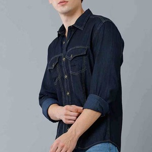 Camisa de Mezclilla Casual para Hombre, Personalizable, Transpirable, Ecológica, 100% Algodón, Estilo Hip Hop, de Alta Calidad - Product Image 2