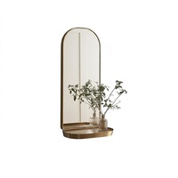 Direkt vom Hersteller: Rechteckiger Messing-Wandspiegel mit Minimalistischem Rahmendesign für Zuhause, Garten und Büro