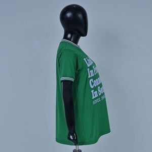T-shirts vert à col rond à manches courtes en jersey avec impression de lettres « Amitié liée, connectée dans le service », vente en gros, élégants - Product Image 5