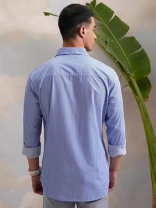 Camisa a rayas de corte ajustado para hombre Highlander, mangas largas, camisas elegantes para uso diario para hombre - Product Image 3