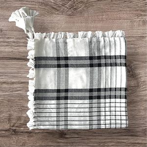 ผ้าพันคอเปอร์เซีย ผ้าพันคอสีขาวดำลายตาราง ผ้าพันคอผู้ชาย ผ้าพันคอผ้าลายตาราง เนื้อนุ่ม แฟชั่นทุกฤดูกาล ผ้าพันคอสไตล์ชาติพันธุ์ ผ้าพันคอตะวันออกกลาง - Product Image 5