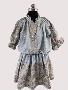 Robe d'été décontractée à manches bouffantes pour femme Midi Robe en coton imprimée de fleurs à la mode - Product Image 2