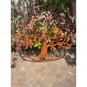 Arte de pared con acabado de metal oxidado del Árbol de la Vida, decoración para casa de campo, jardín, pieza de arte decorativa para interiores y exteriores. - Product Image 5