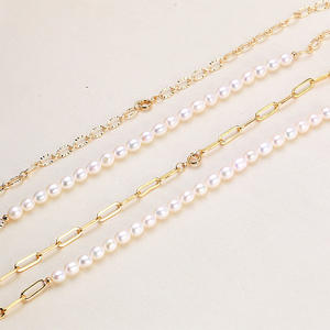 Collar de Cuentas de Arroz Pequeñas al por Mayor con Girasol, Cadena Simple para Clavícula, Joyería de Perlas de Agua Dulce - Product Image 3