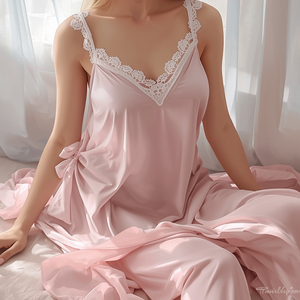 Women Sleeveless Lace <b>Trim</b> Sleepwear Spandex Cotton Nightwear Soft Breathable Pajama Set Comfortable Homewear Ladies OEM Wholesa - Product Image 5