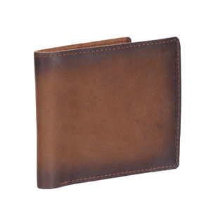 Cartera de cuero genuino Crazy Horse vintage premium con efecto quemado, tarjetero, RFID, para hombre, modelo corto abierto, de la India, económica - Product Image 2