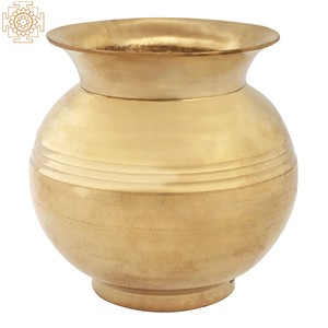 Petit Puja Kalash fait à la main de 3.4 pouces en laiton Vase en métal indien pour cadeaux et décoration intérieure fabriqué en Inde - Product Image 2