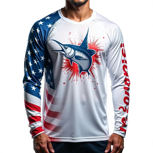 Sweat à capuche unisexe à manches longues pour la pêche, sport de plein air, imprimé par transfert thermique, anti-humidité, UPF 50, couleur unie, séchage rapide, 100% coton - Product Image 1