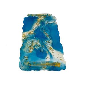AZORA INDUSTRIES Plato de Resina Brillante Pintado a Mano, Ecológico, Tradicional y Único, con Colores de Jade y Diseño en Espiral, para Decoración del Hogar - Product Image 3