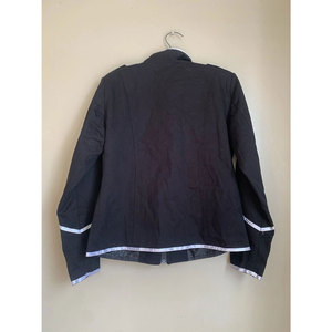 Dark <b>Jacket</b> Coat Black <b>Gothic</b> Rock Punk Moto Contrasting Trim Silver Buttons Wholesale 2026 - Product Image 6