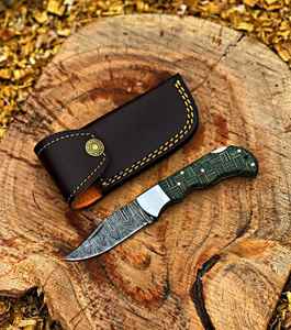 Navaja de Bolsillo de Acero de Damasco de Edición Limitada, Hecha a Mano, Plegable, Regalo Único y Personalizado, Producto Grabado Palace LLC - Product Image 5