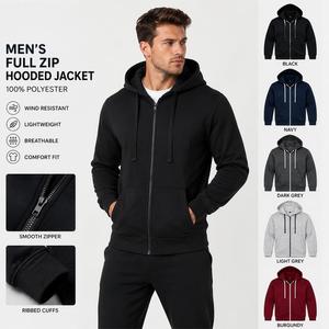 Sudadera con capucha y cremallera completa para hombre, de manga larga, ajuste cómodo, estilo casual, con capucha con cordón y bolsillos. - Product Image 1