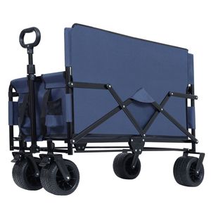 Carrito Plegable Convertible 3 en 1, Resistente, Capacidad de Carga de 500 lb, 180 L, Carretilla Todoterreno con Asiento de Banco y Almacenamiento, Carrito para Acampar - Product Image 4