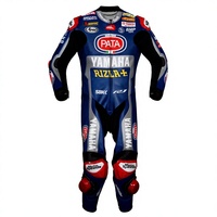 Combinaison de course Michael van der Mark WSBK Ramaha MotoCP en cuir de vachette et de kangourou 1,3 mm, combinaison de moto/Traje avec protection CE