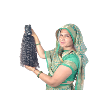 Venta al por mayor de extensiones de cabello indio alineado con cutícula de onda profunda de color natural virgen máquina suelta doble trama Remy estilos de cabello humano - Product Image 1