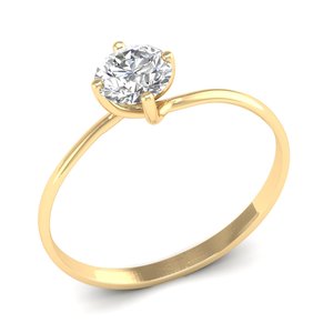 Bague d'éternité REYES créative en argent sterling 925 original avec une seule pierre de moissanite ronde de 0,5 carat, bagues de fiançailles - Product Image 2