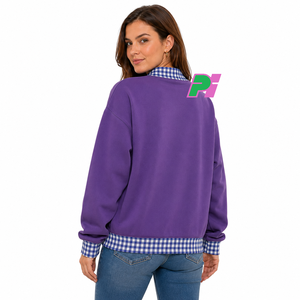 เสื้อสเวตเชิ้ตคอเต่า Alabama ลายตารางพร้อมตัวอักษรและลายริบบิ้น ปักลาย AL แบบกำหนดเอง เสื้อสเวตเชิ้ตคอเต่าสำหรับฤดูหนาว - Product Image 3