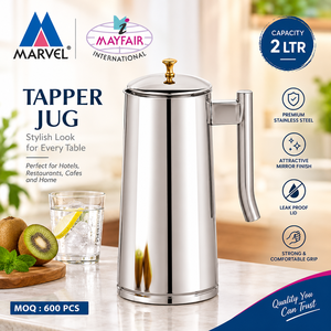 Jarra de Acero Inoxidable con Tapa y Perilla de Latón, Minimalista, de Gran Capacidad para el Hogar - Product Image 2