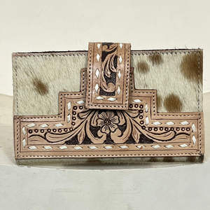 Portefeuille en cuir véritable fait main avec fermeture à bouton-pression, nouveau design, porte-cartes, pochette pliante pour femme, cadeau promotionnel - Product Image 4