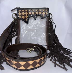 Bolso Ejecutivo de Cuero Genuino para Mujer, con Cierre, Estilo Bohemio, Estampados de Animales, para Uso Diario, Viajes, Invierno, Hecho en India, Primavera - Product Image 1