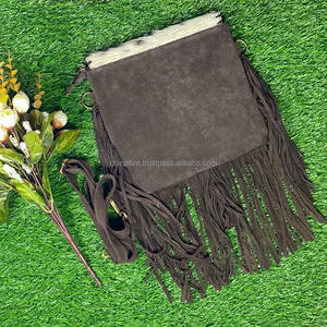 กระเป๋าหนังนิ่มคลุมผมสไตล์ตะวันตกสำหรับผู้หญิง, กระเป๋าหนังสไตล์โบฮีเมียนขนสัตว์คุณภาพสูง - Product Image 5