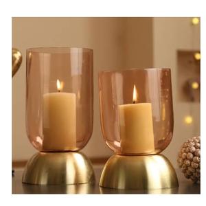 Porte-bougie de qualité supérieure, design magnifique, décoration de mariage et de maison, porte-bougie en cuivre métallique avec verre - Product Image 1